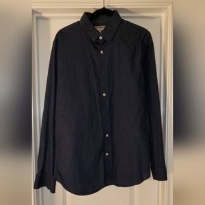 Express Fitted Navy W/White Polka Dots